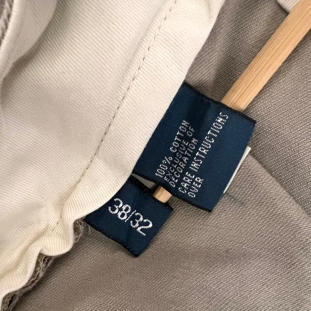 Polo Ralph Lauren Preston Pant Mens 38/32‎ Tan Khaki Cotton Chino Trousers